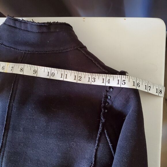 Vintage 90s Black Be Rock Los Angeles Express Long Coat Jacket, S-M - Picture 16 of 16